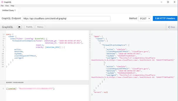 GraphiQL response pane